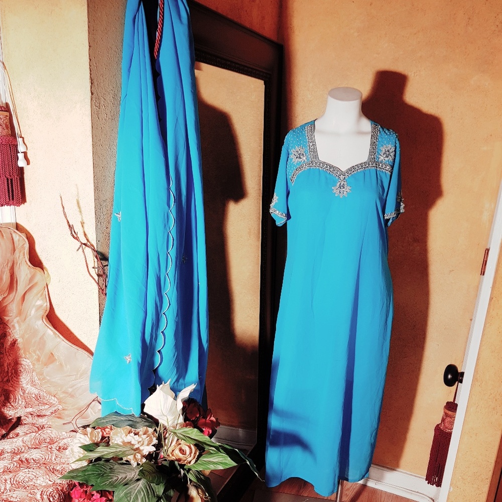 Indian punjab sari scarf women jeweled dre…